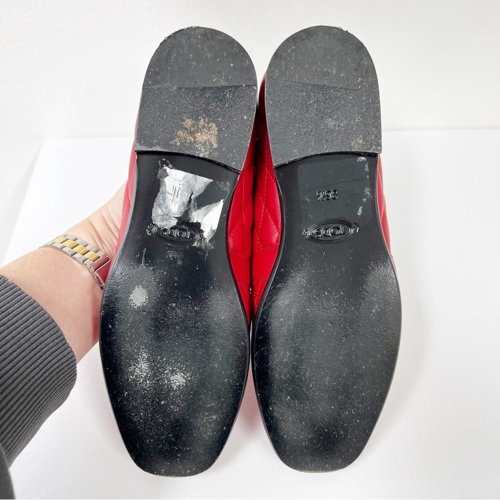TOD’s Quilted Red Leather Loafer 6.5 - Picture 8 of 10